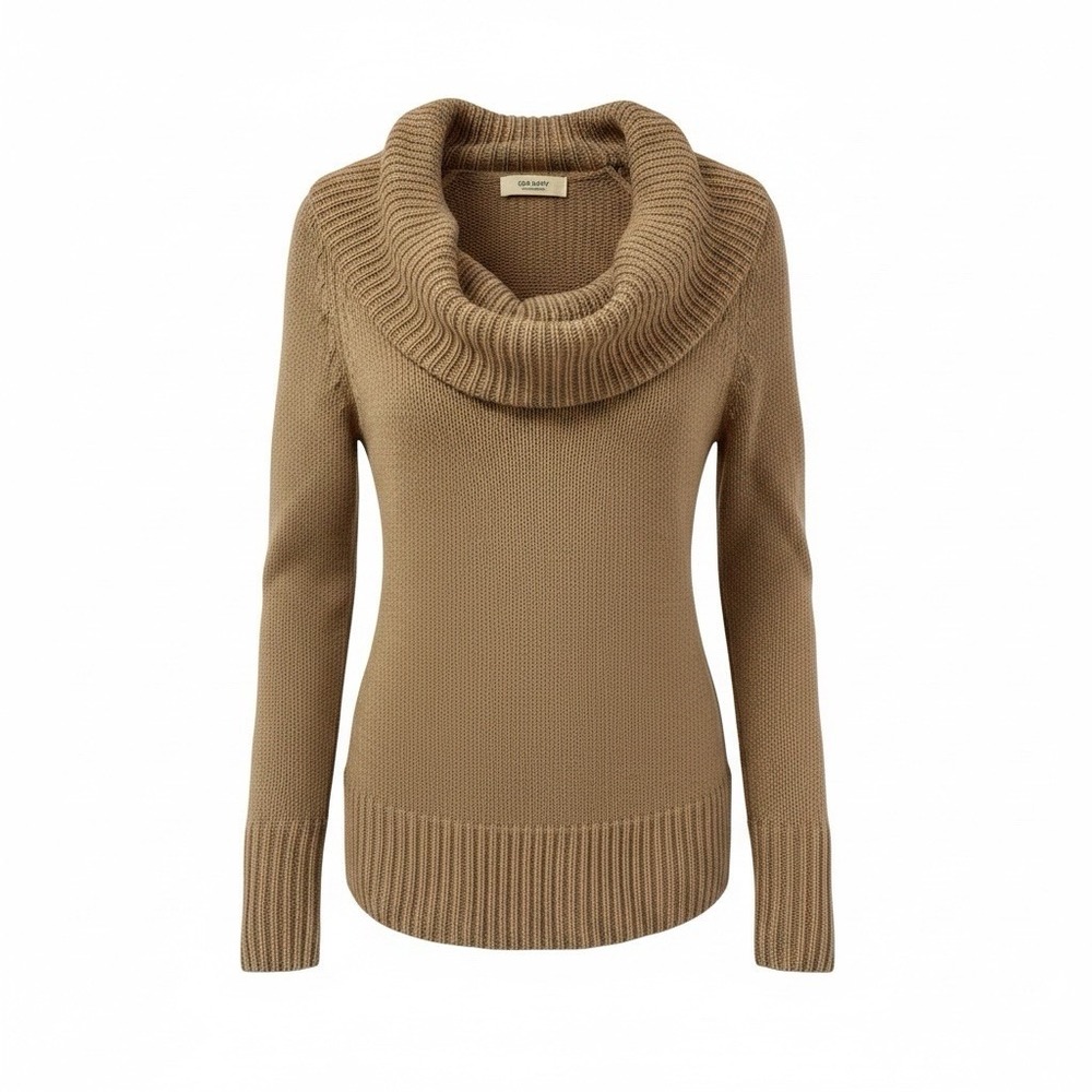 Old Navy Cowl Neck Sweater Womens Small Camel Brown Angora Knit Pullover NWT